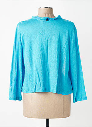 Gilet manches longues manches 3/4 bleu MALOKA femme
