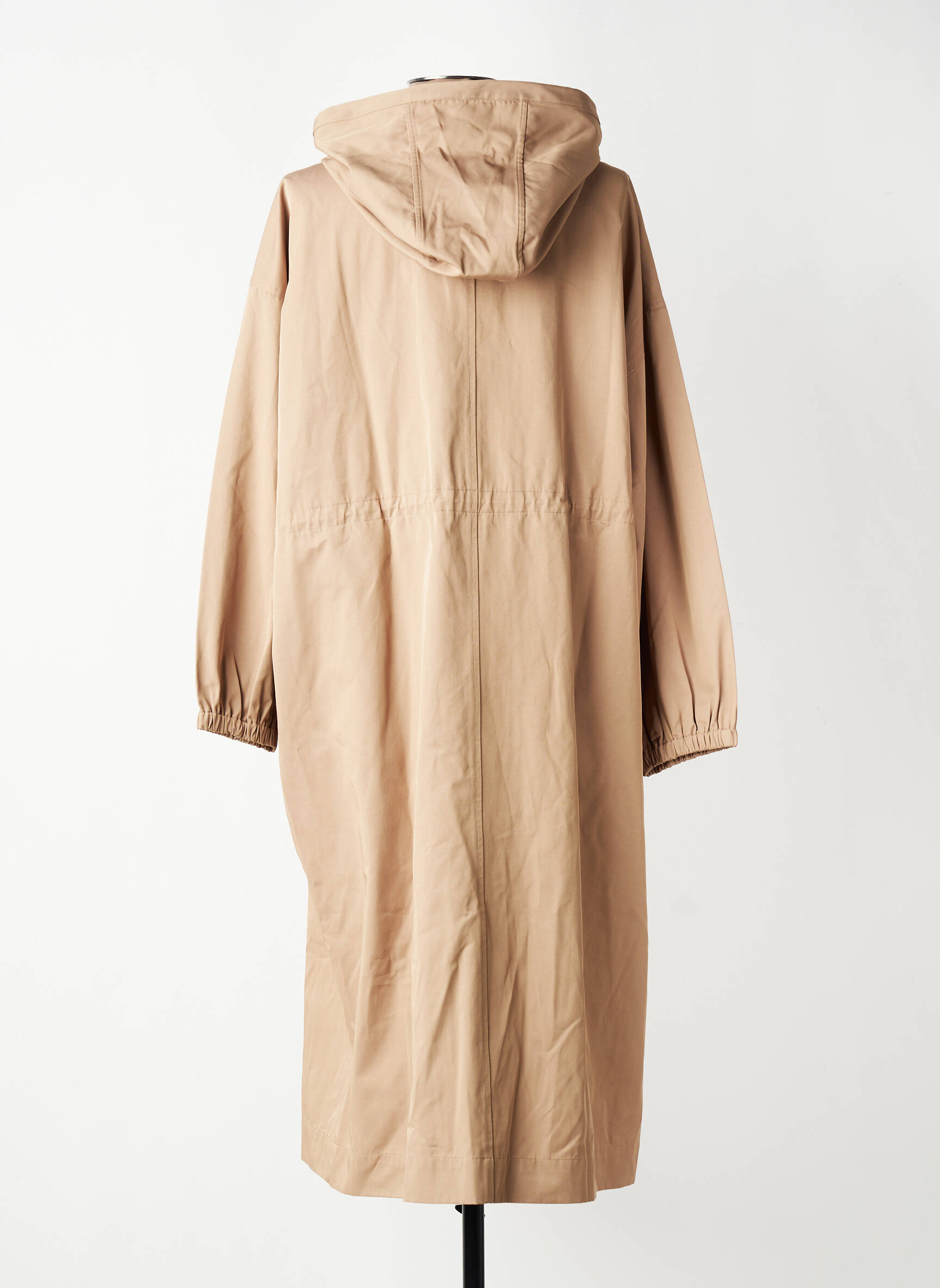 Trench tissage popeline a capuche beige GRACE & MILA femme