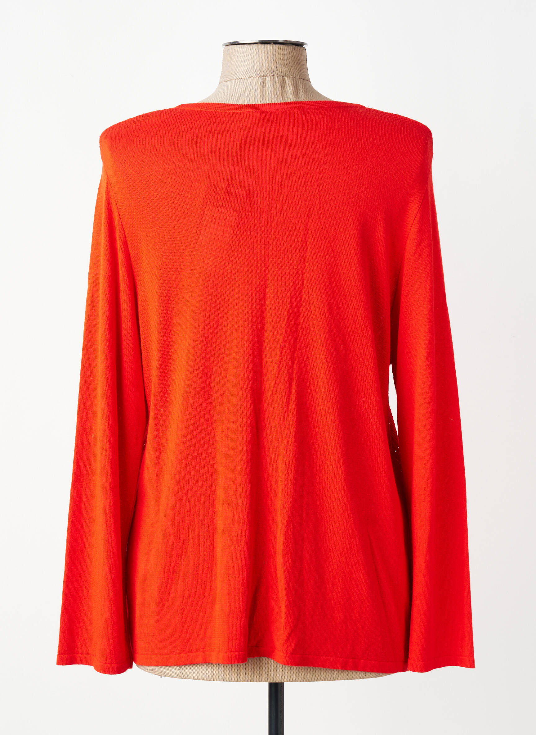 Gilet manches longues maille ajourée rouge TELMAIL femme