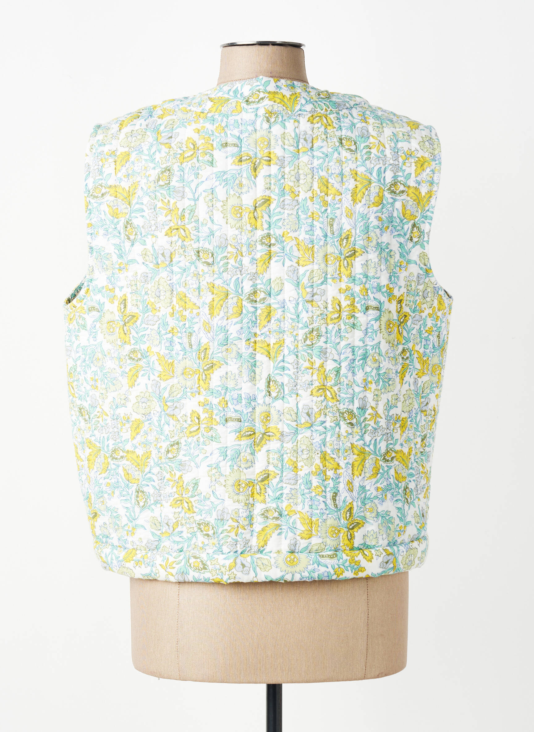 Gilet sans manche coupe droite vert C'EST BEAU LA VIE femme