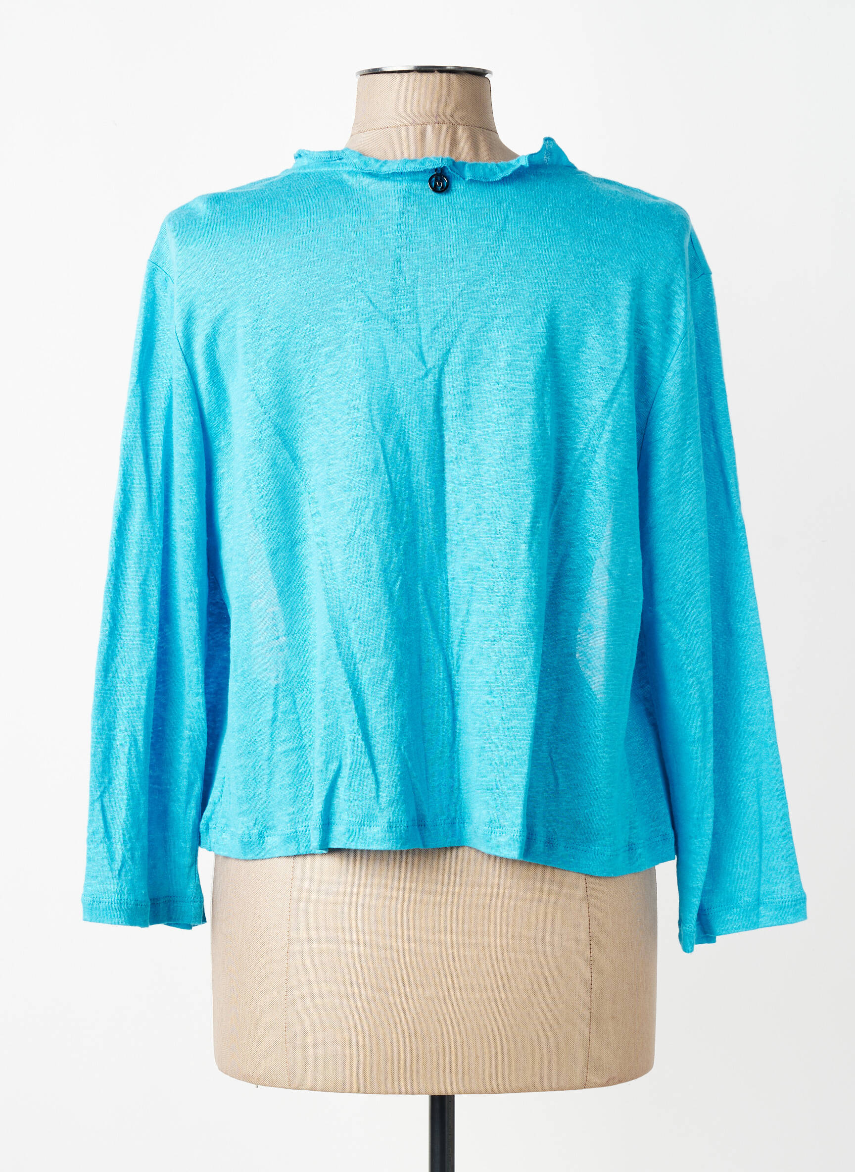 Gilet manches longues manches 3/4 bleu MALOKA femme