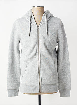 Veste casual resserrée sur le bas gris SUPERDRY homme