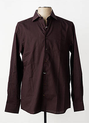 Chemise manches longues poches marron ETERNA homme