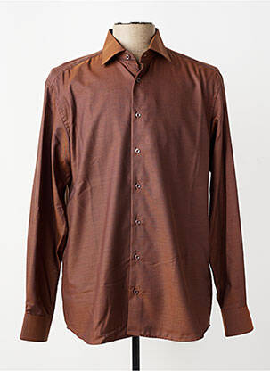 Chemise manches longues imprimé fantaisie marron ETERNA homme
