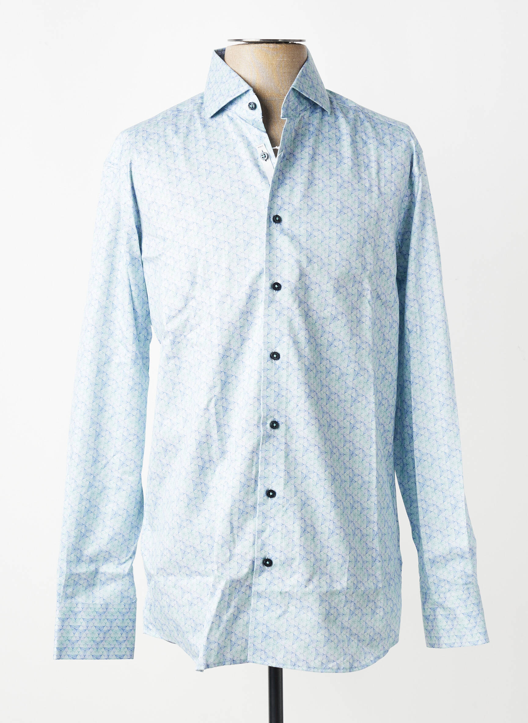 Chemise manches longues imprimé fantaisie bleu 1863 BY ETERNA homme