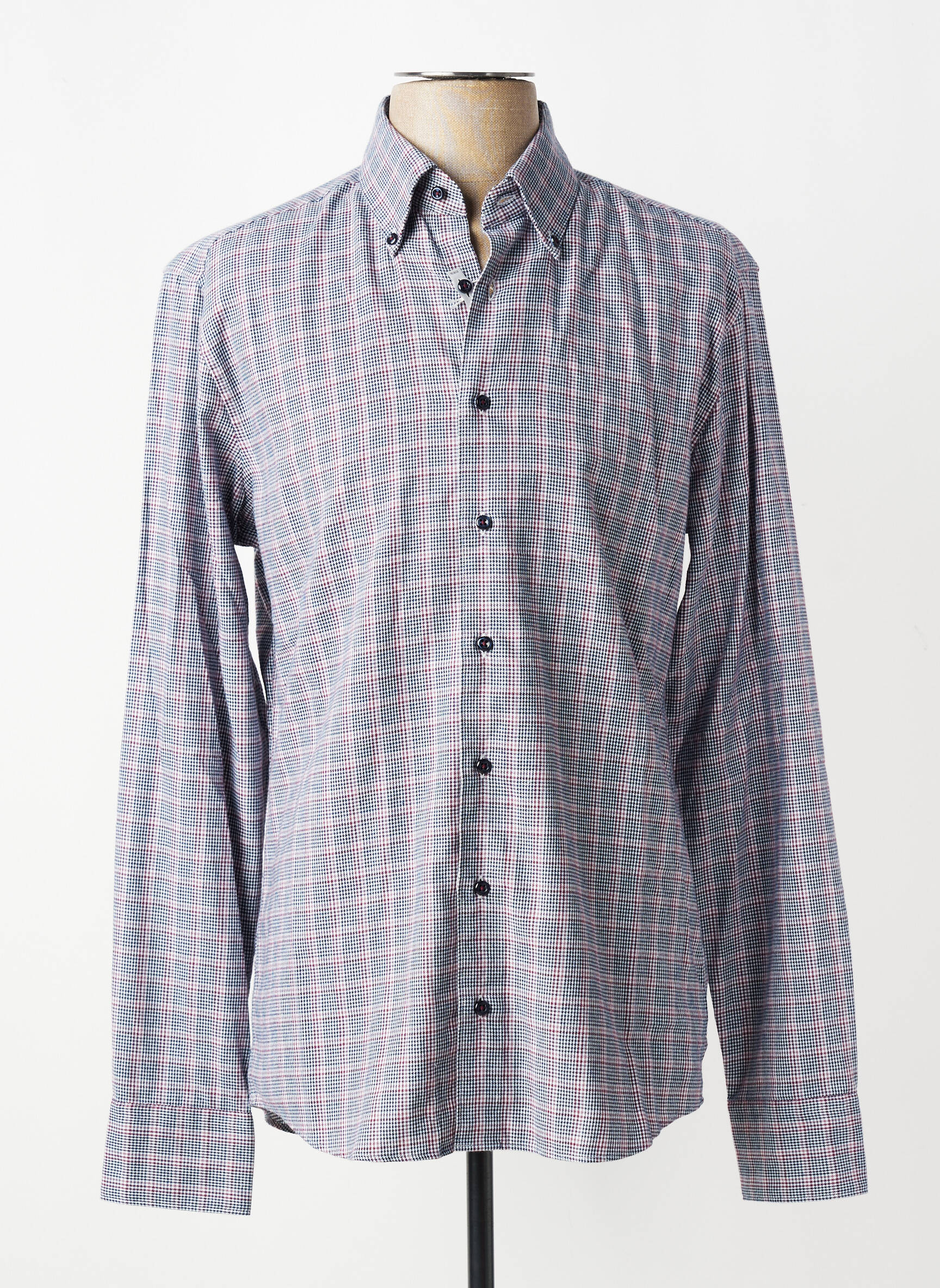 Chemise manches longues coupe cintrée gris 1863 BY ETERNA homme