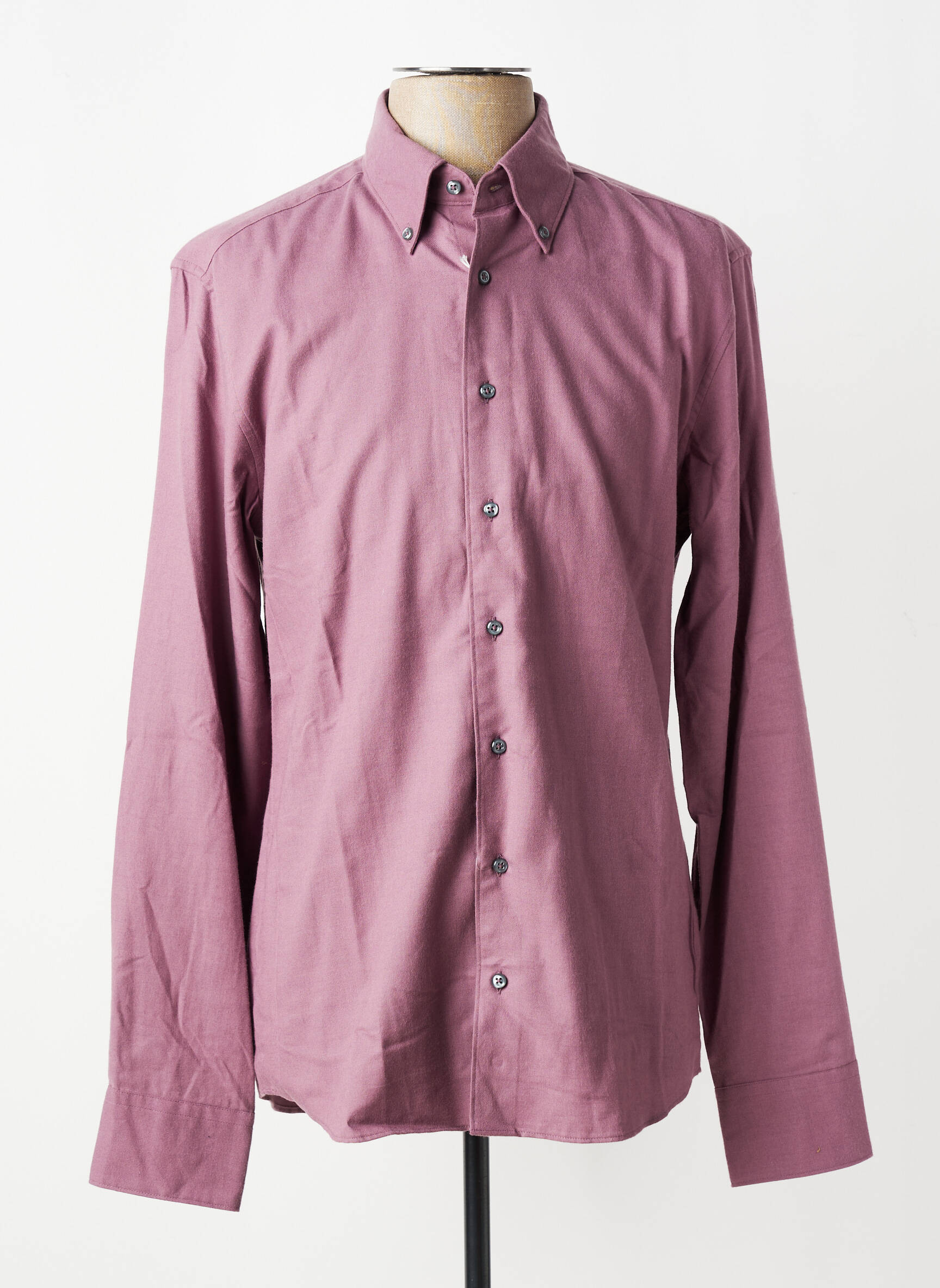 Chemise manches longues coupe cintrée rose 1863 BY ETERNA homme