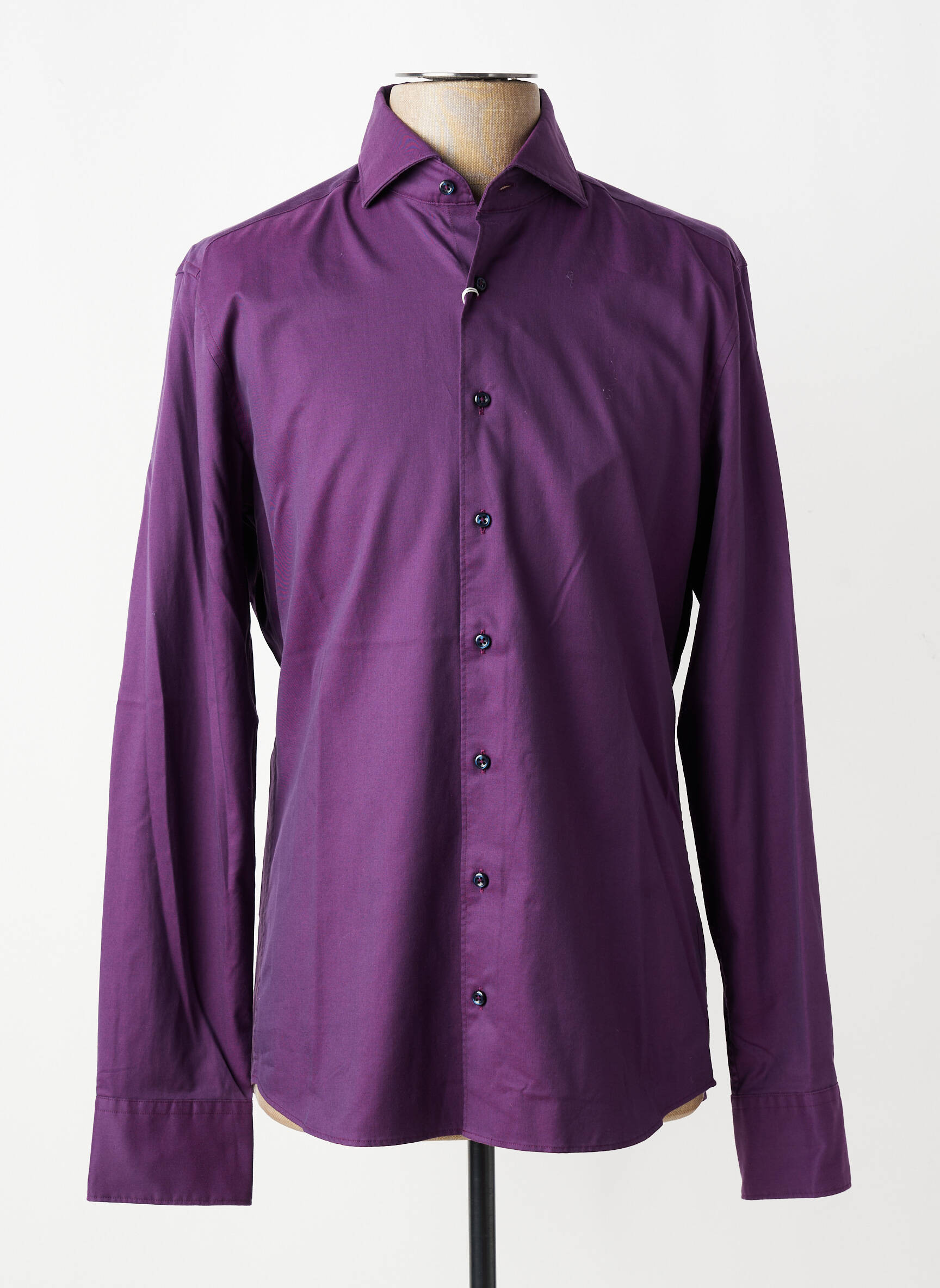 Chemise manches longues coupe cintrée violet 1863 BY ETERNA homme