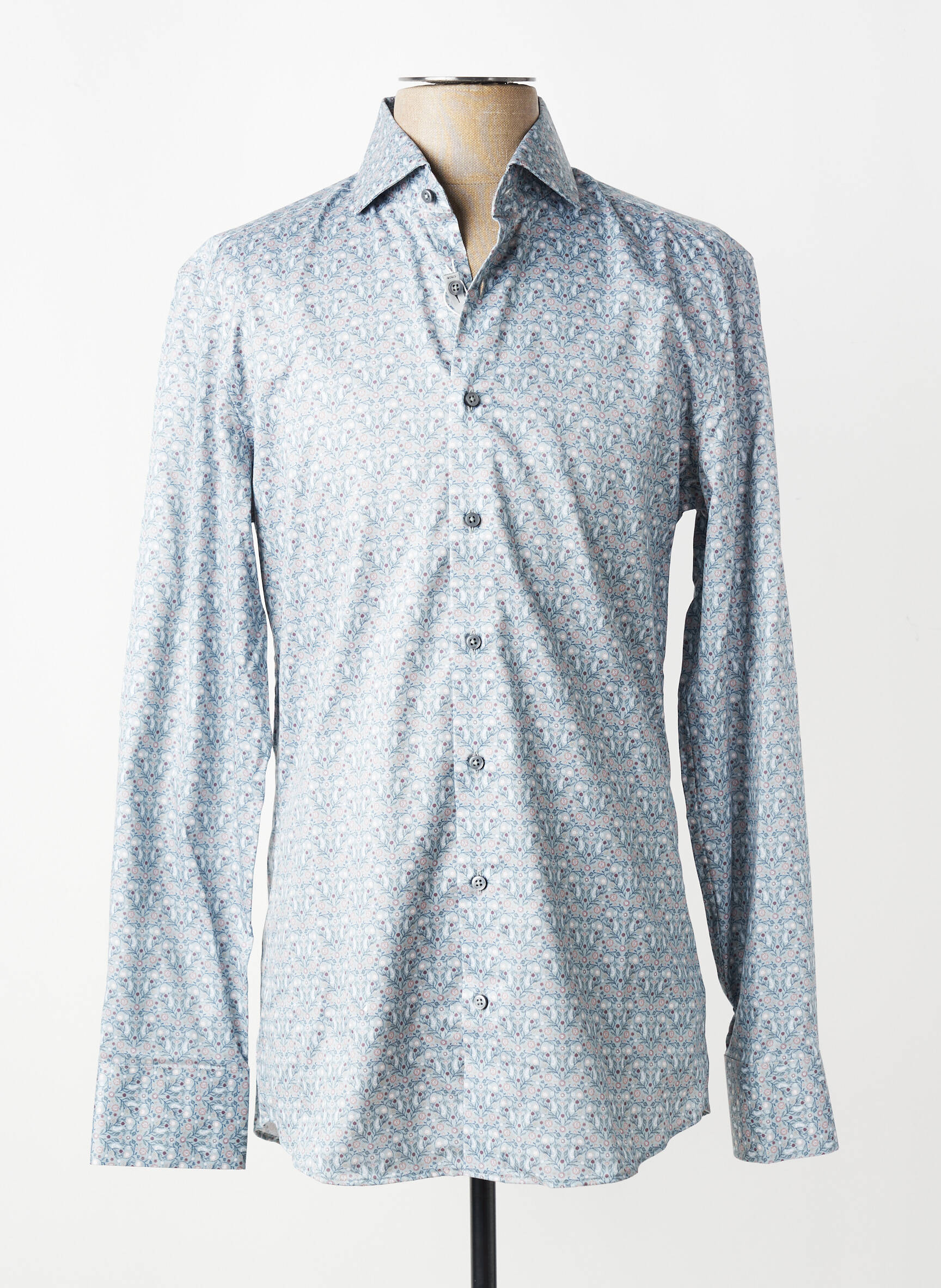 Chemise manches longues coupe cintrée bleu 1863 BY ETERNA homme