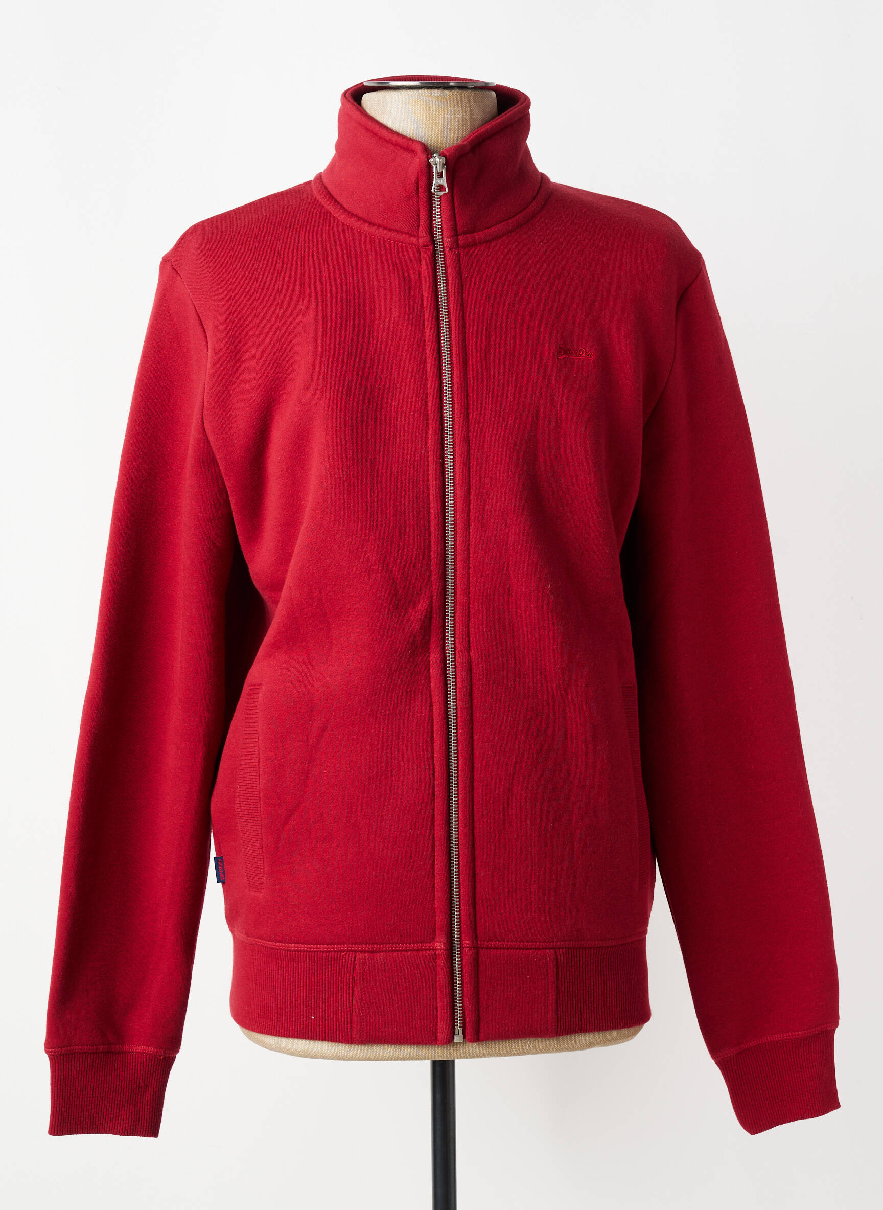 Veste casual col col montant rouge SUPERDRY homme