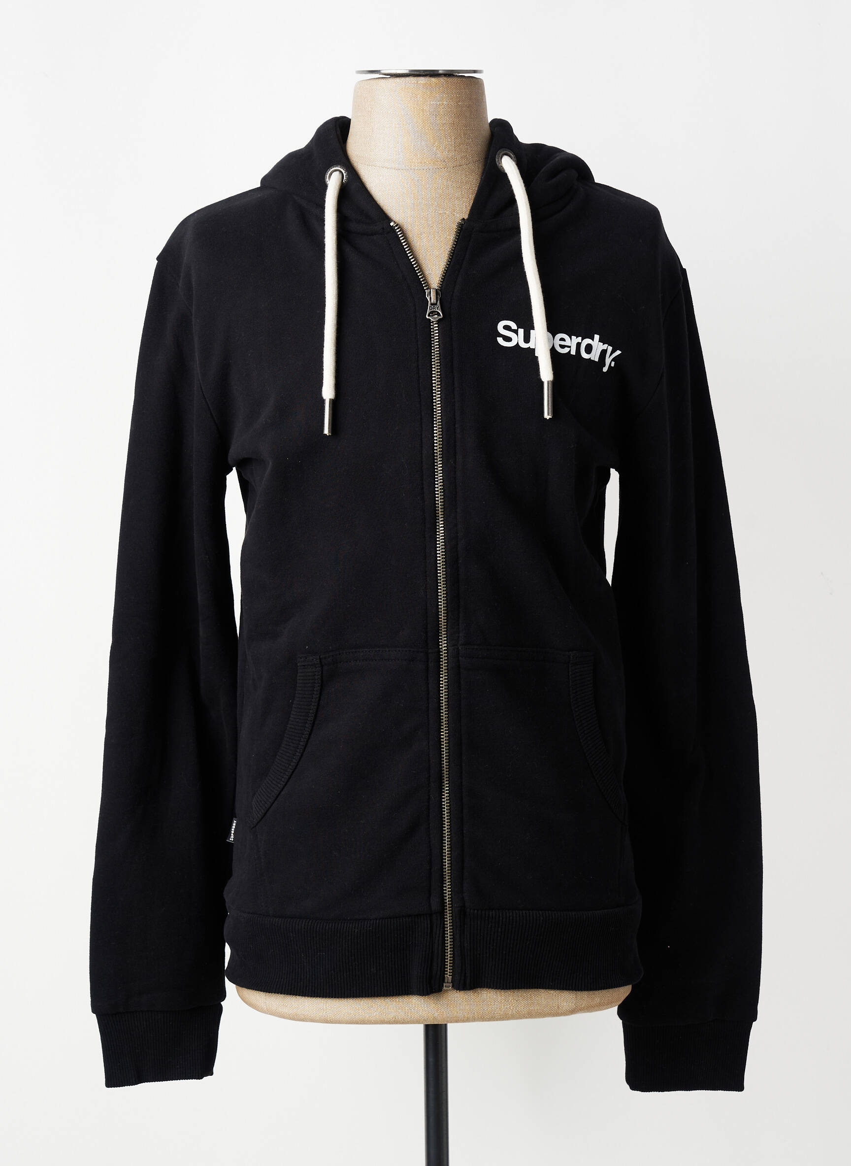 Veste casual resserrée sur le bas noir SUPERDRY homme