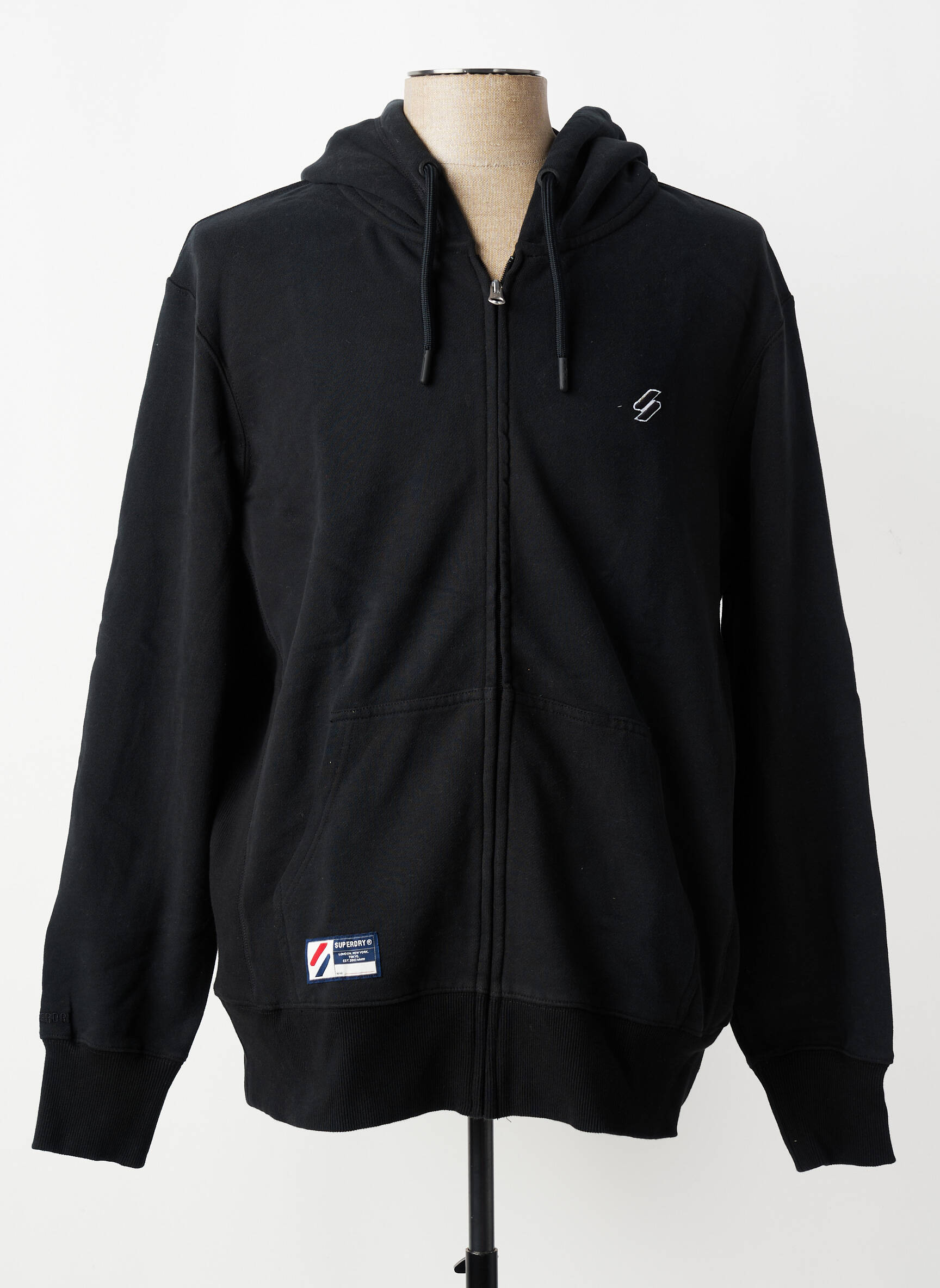 Veste casual resserrée sur le bas noir SUPERDRY homme