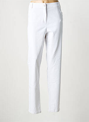 Pantalon slim tissage popeline taille normale blanc PAUSE CAFE femme