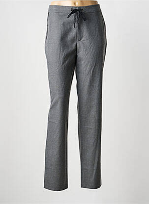 Pantalon chino fermeture zippée sous rabat avec crochet taille normale gris ONE STEP femme