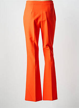 Pantalon flare taille à pinces taille haute orange ARTIGLI femme