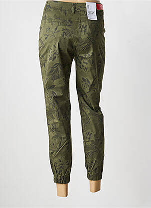 Pantalon slim tissage popeline taille normale vert EAST DRIVE femme