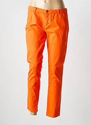 Pantalon chino tissage popeline taille normale orange SCHOOL RAG femme