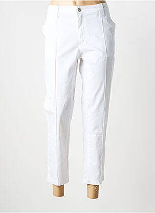 Pantalon 7/8 taille à pinces taille normale blanc YOULINE femme