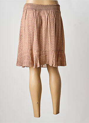 Jupe courte coupe évasée marron YAYA femme