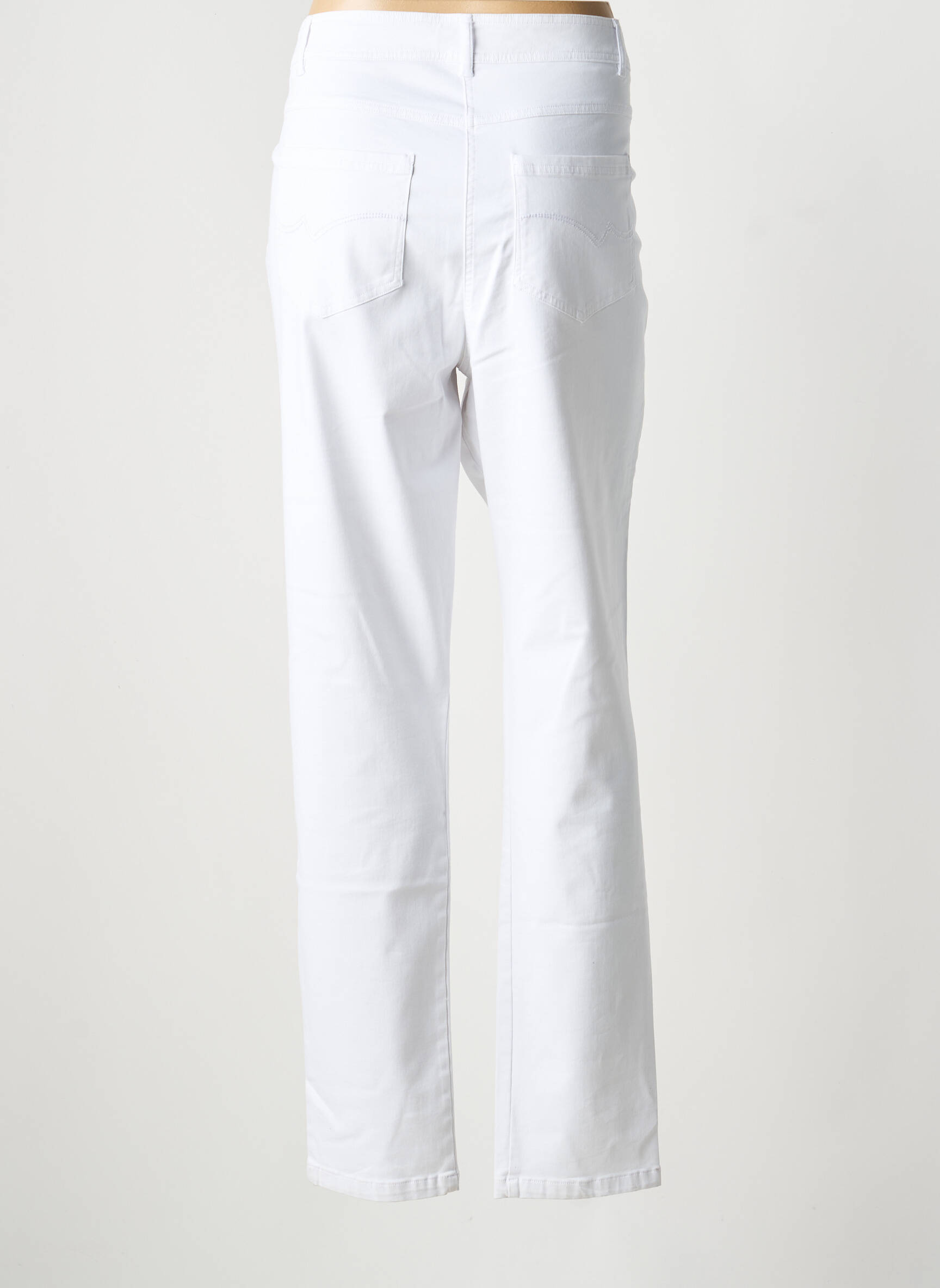 Pantalon slim tissage popeline taille normale blanc PAUSE CAFE femme