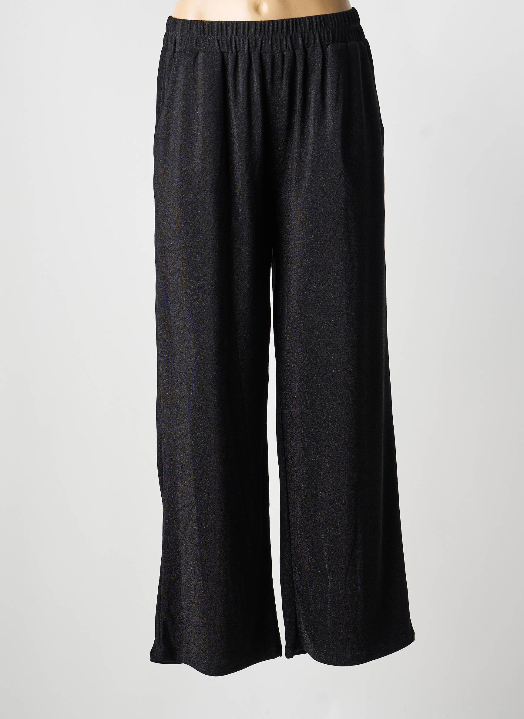Pantalon large coupe fluide taille normale noir GRACE & MILA femme