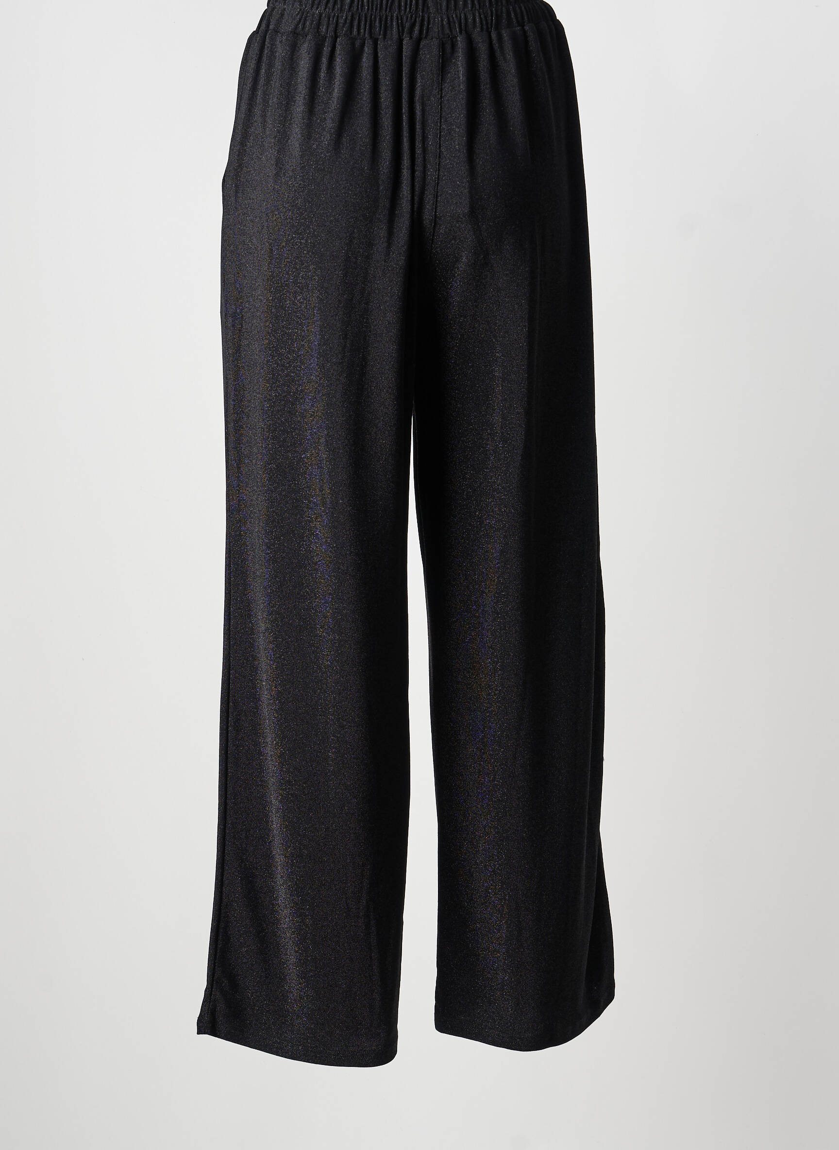 Pantalon large coupe fluide taille normale noir GRACE & MILA femme