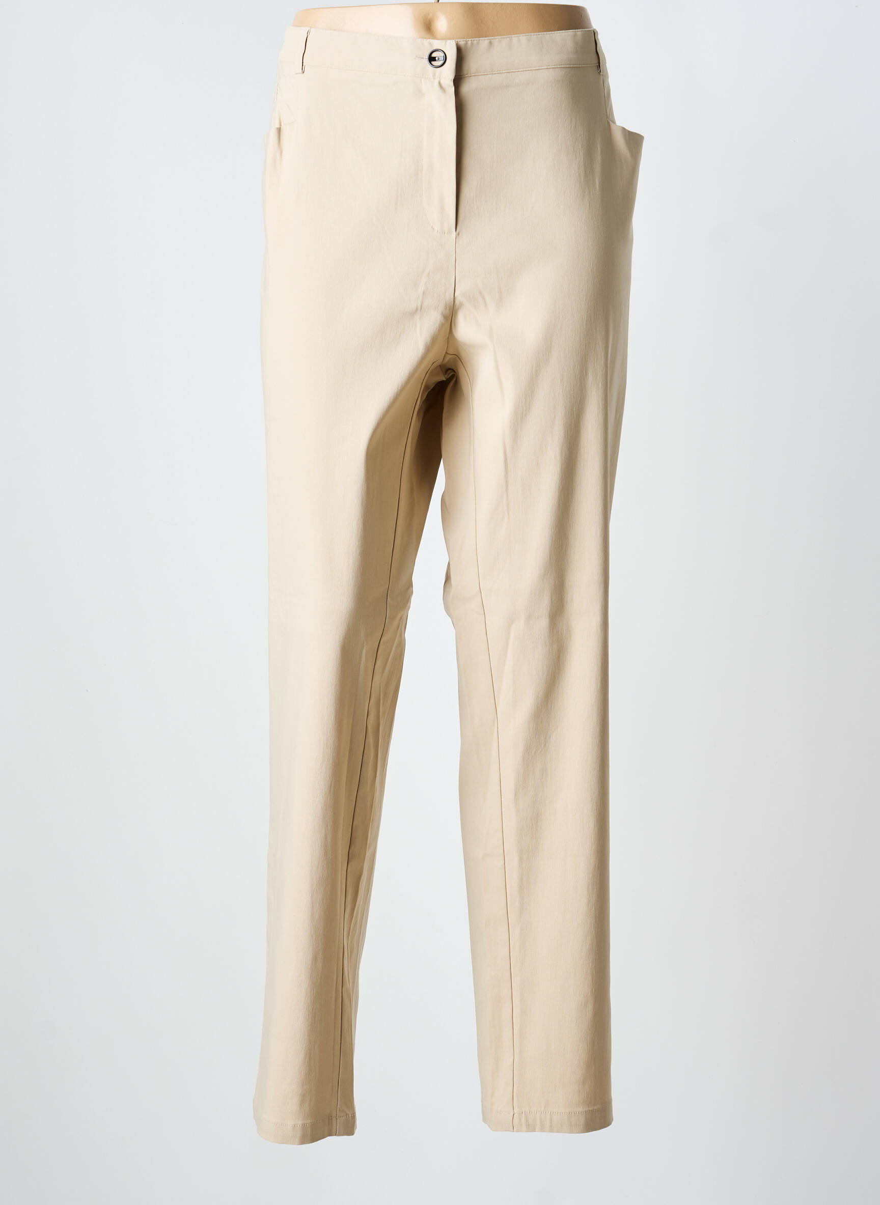 Pantalon slim taille élastique taille normale beige TELMAIL femme