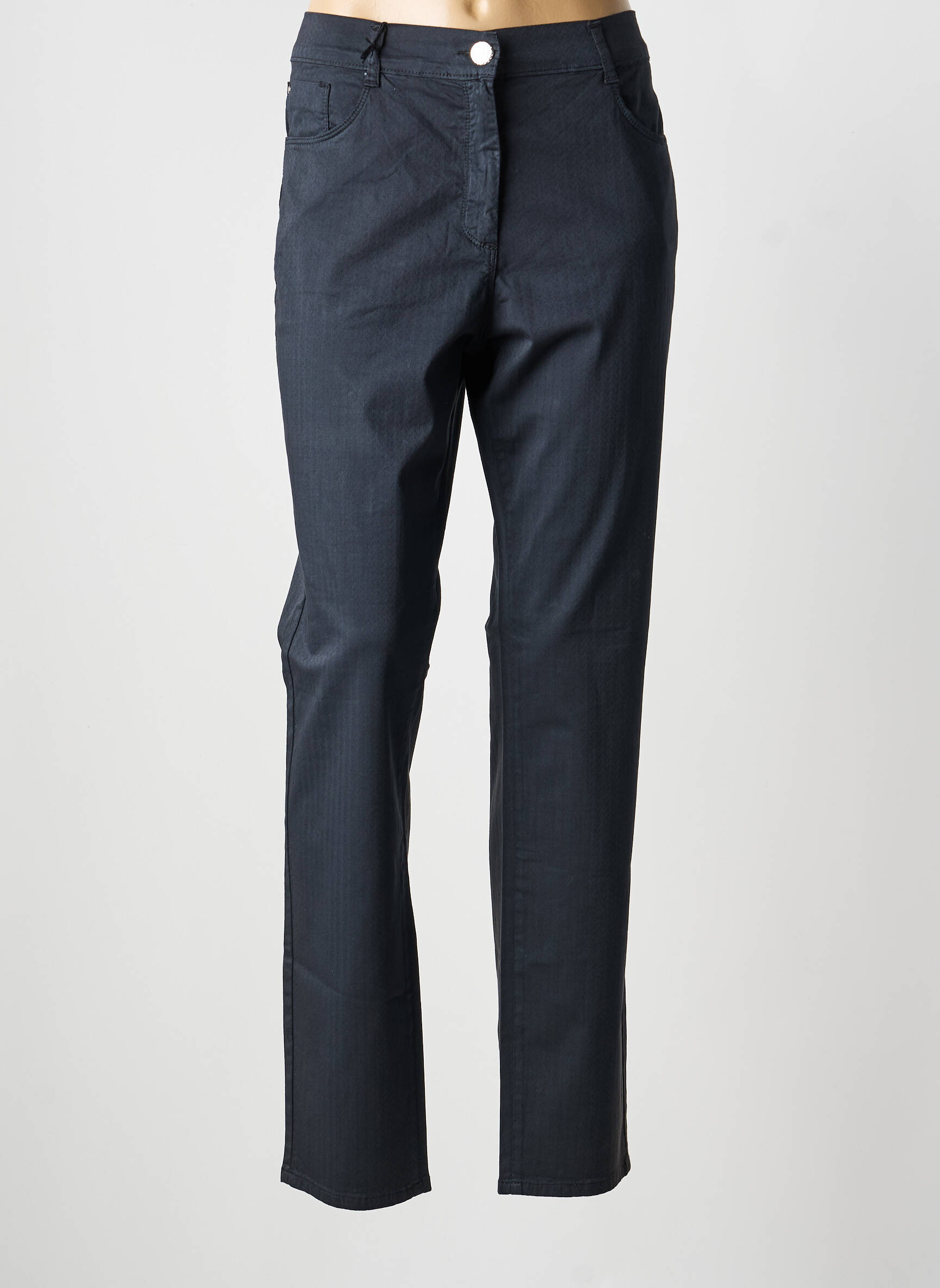 Pantalon slim tissage popeline taille normale noir EAST DRIVE femme