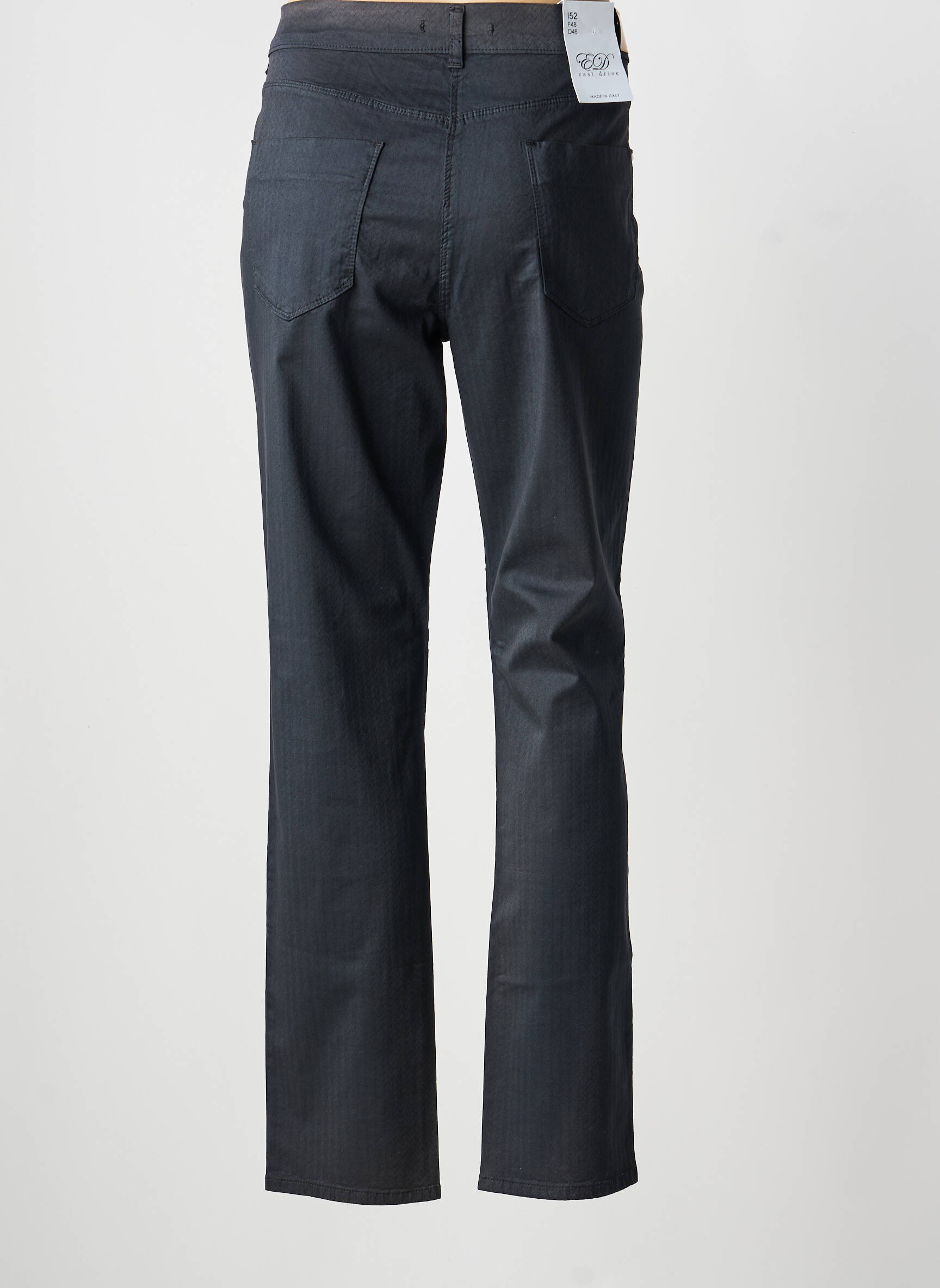 Pantalon slim tissage popeline taille normale noir EAST DRIVE femme
