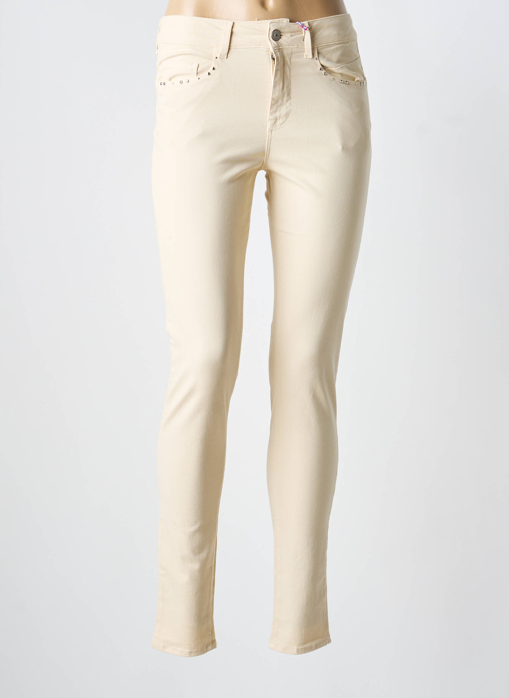 Jeans skinny taille normale taille normale beige KANOPE femme