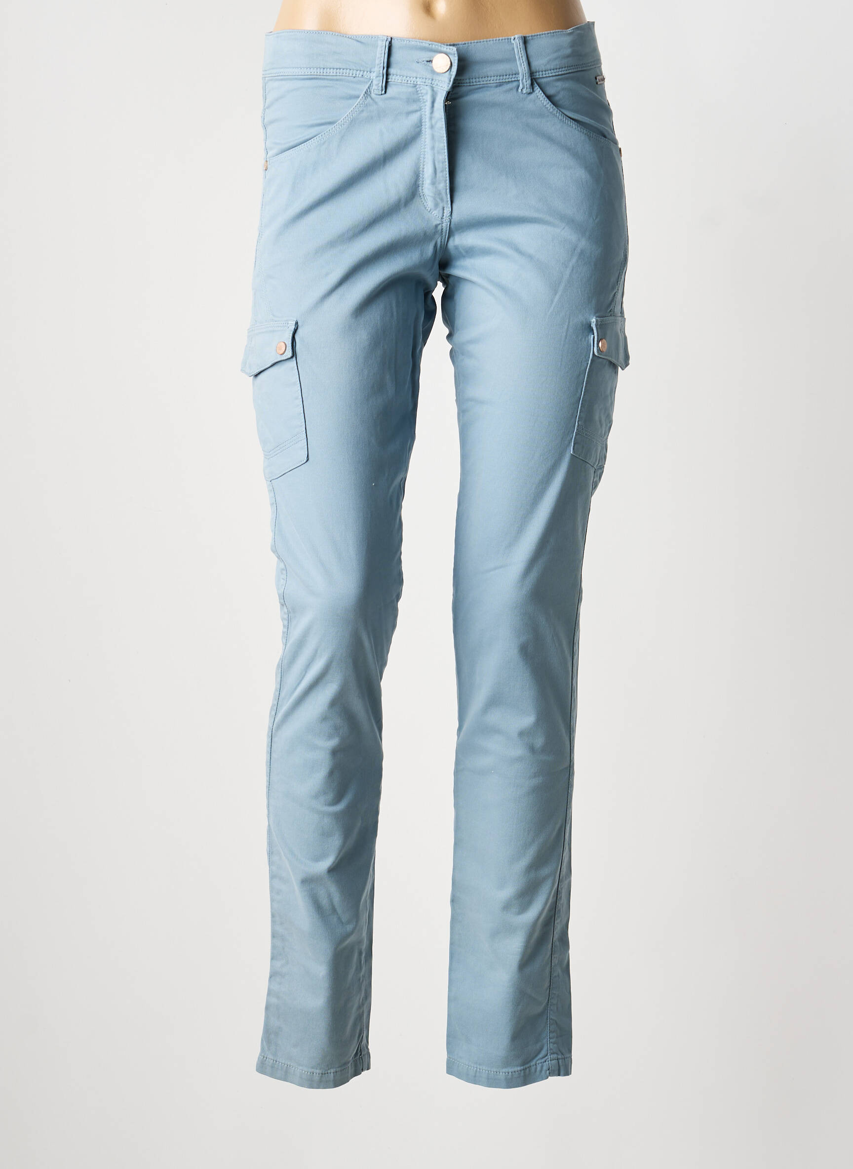 Pantalon cargo slim taille normale bleu MAE MAHE femme
