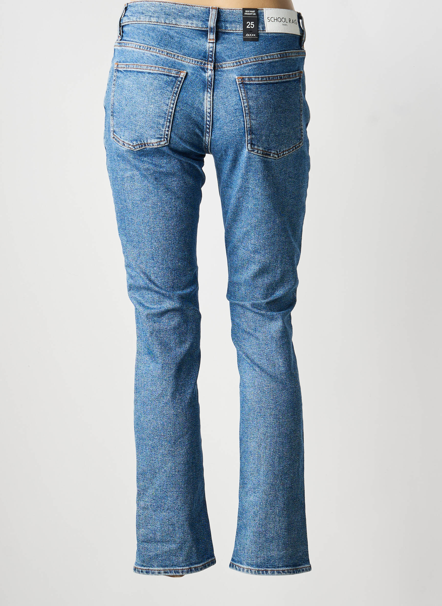 Jeans coupe slim stretch taille normale bleu SCHOOL RAG femme