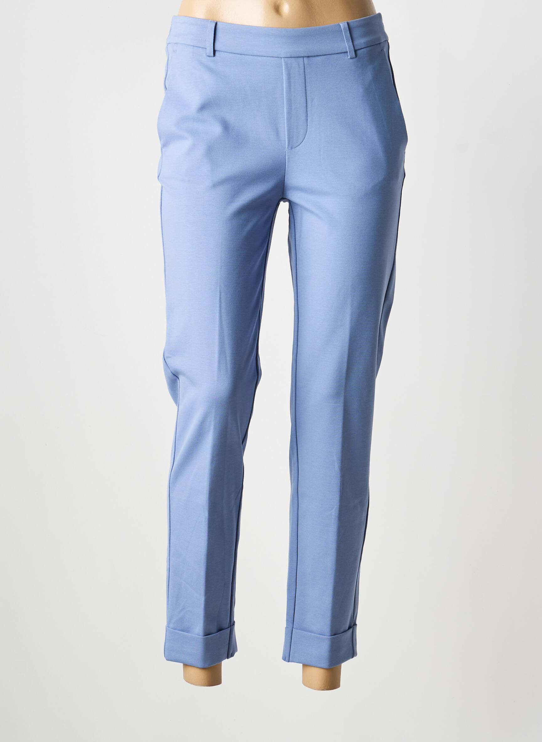Pantalon 7/8 stretch taille normale bleu YAYA femme