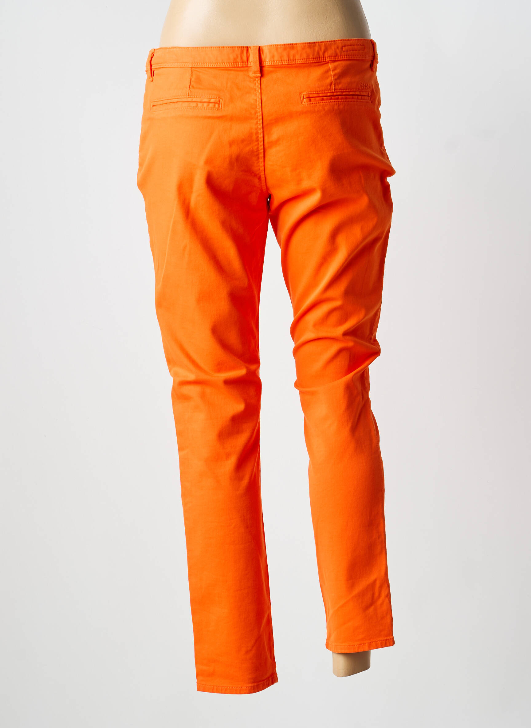Pantalon chino tissage popeline taille normale orange SCHOOL RAG femme