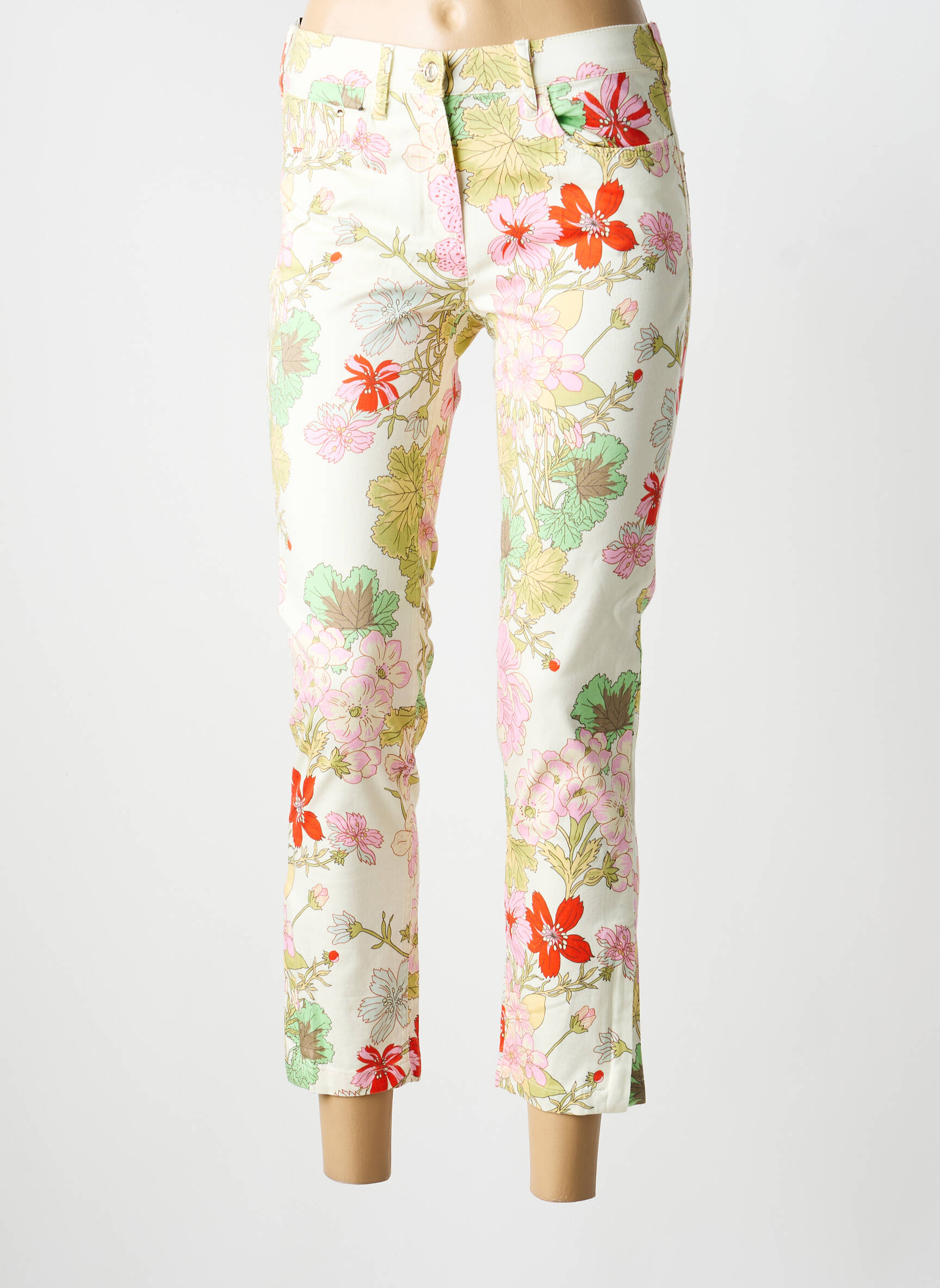 Pantalon 7/8 taille élastique taille normale jaune ZERRES femme