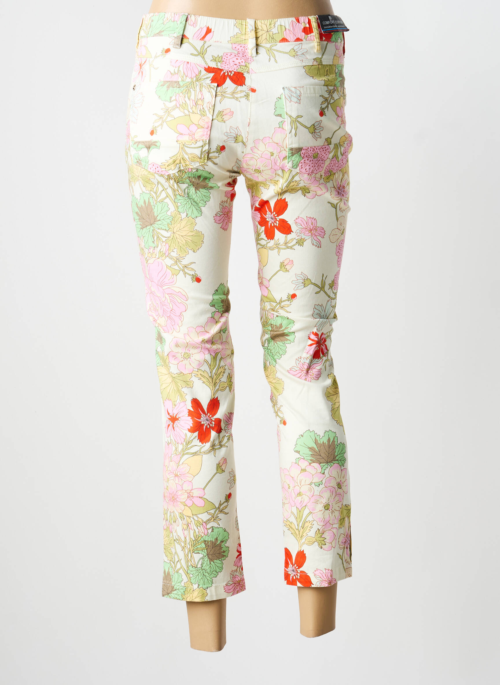 Pantalon 7/8 taille élastique taille normale jaune ZERRES femme