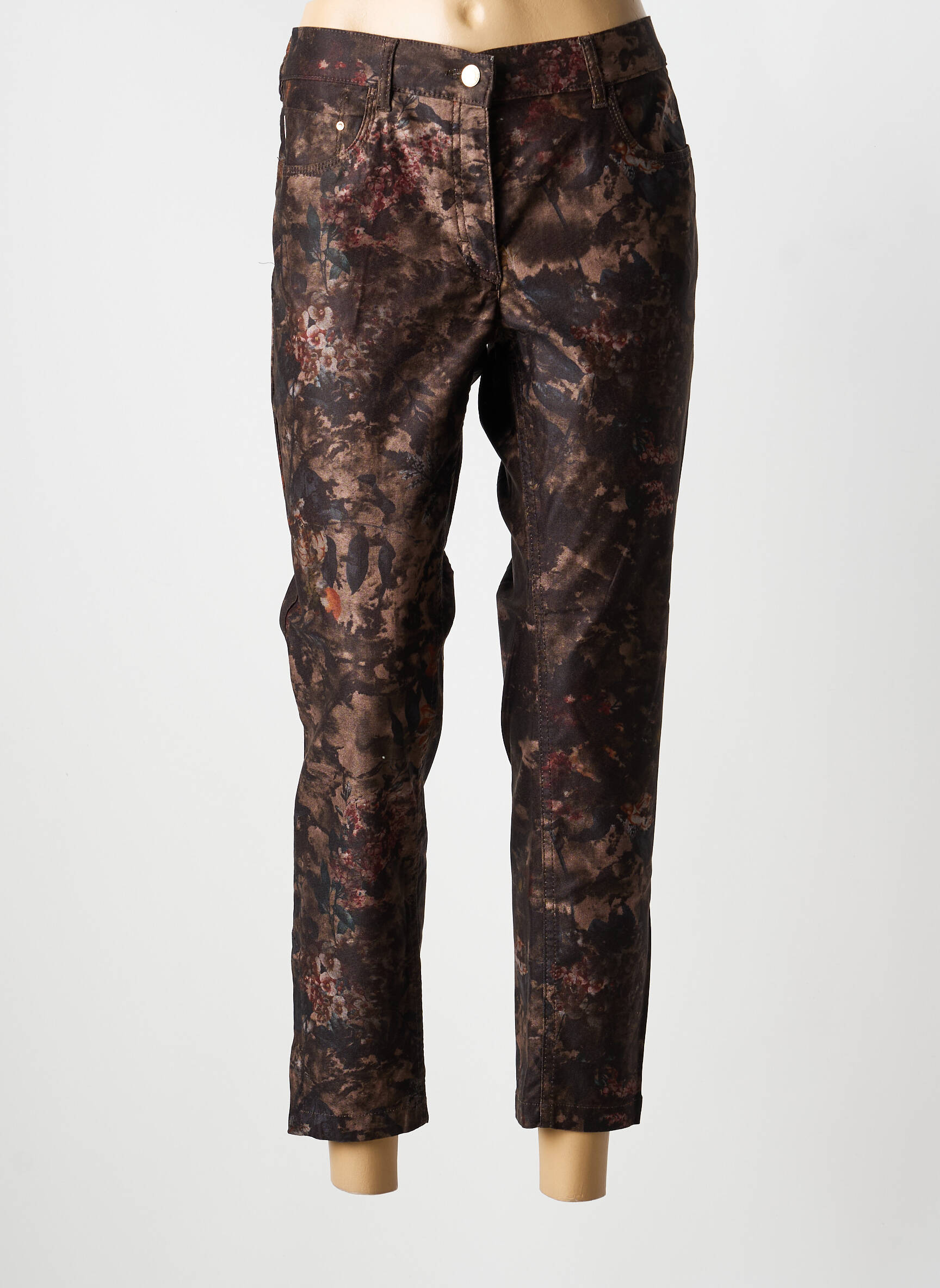 Jeans coupe slim stretch taille normale marron ZERRES femme
