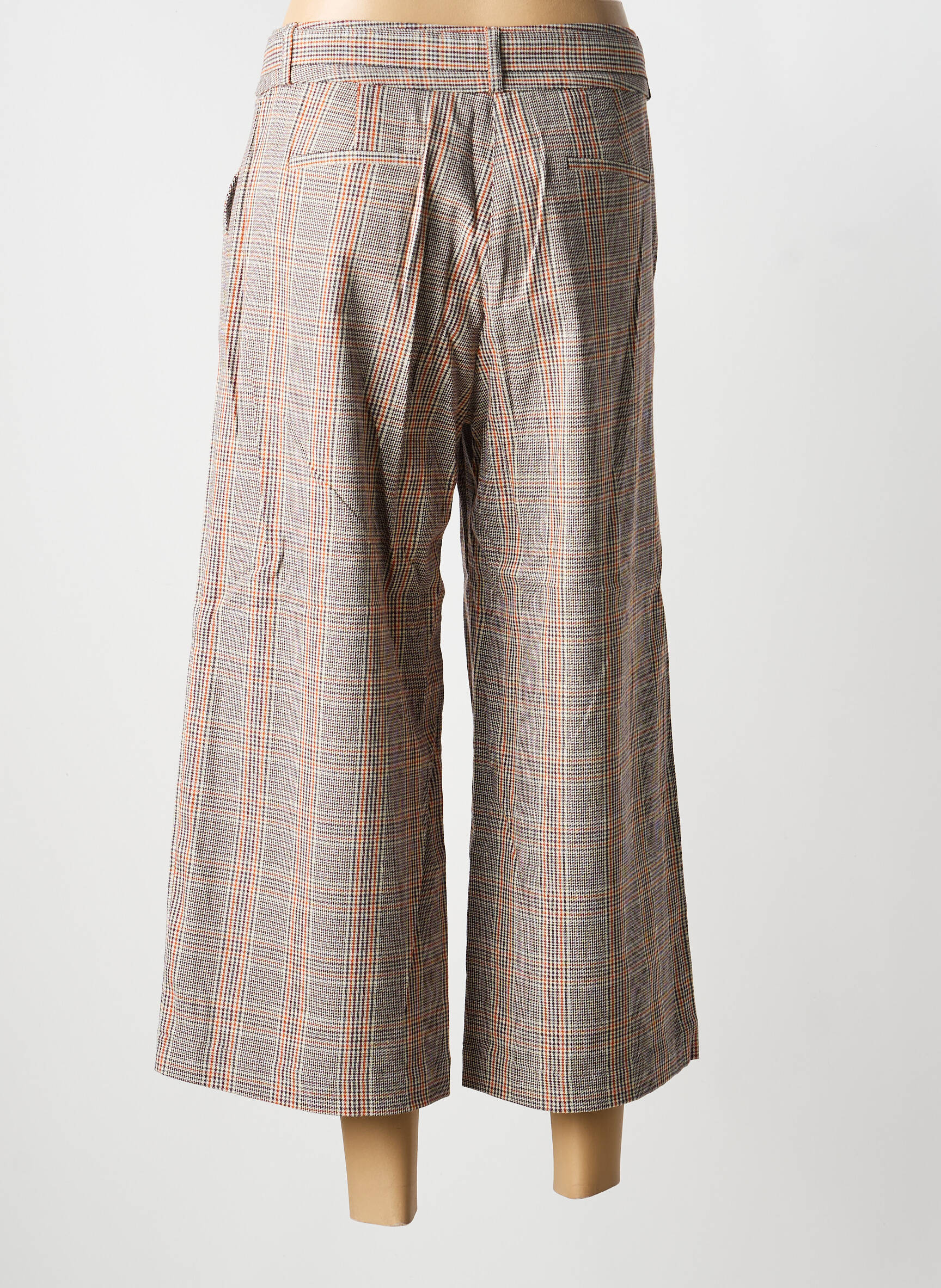 Pantalon 7/8 taille à pinces taille normale marron LE PETIT BAIGNEUR femme