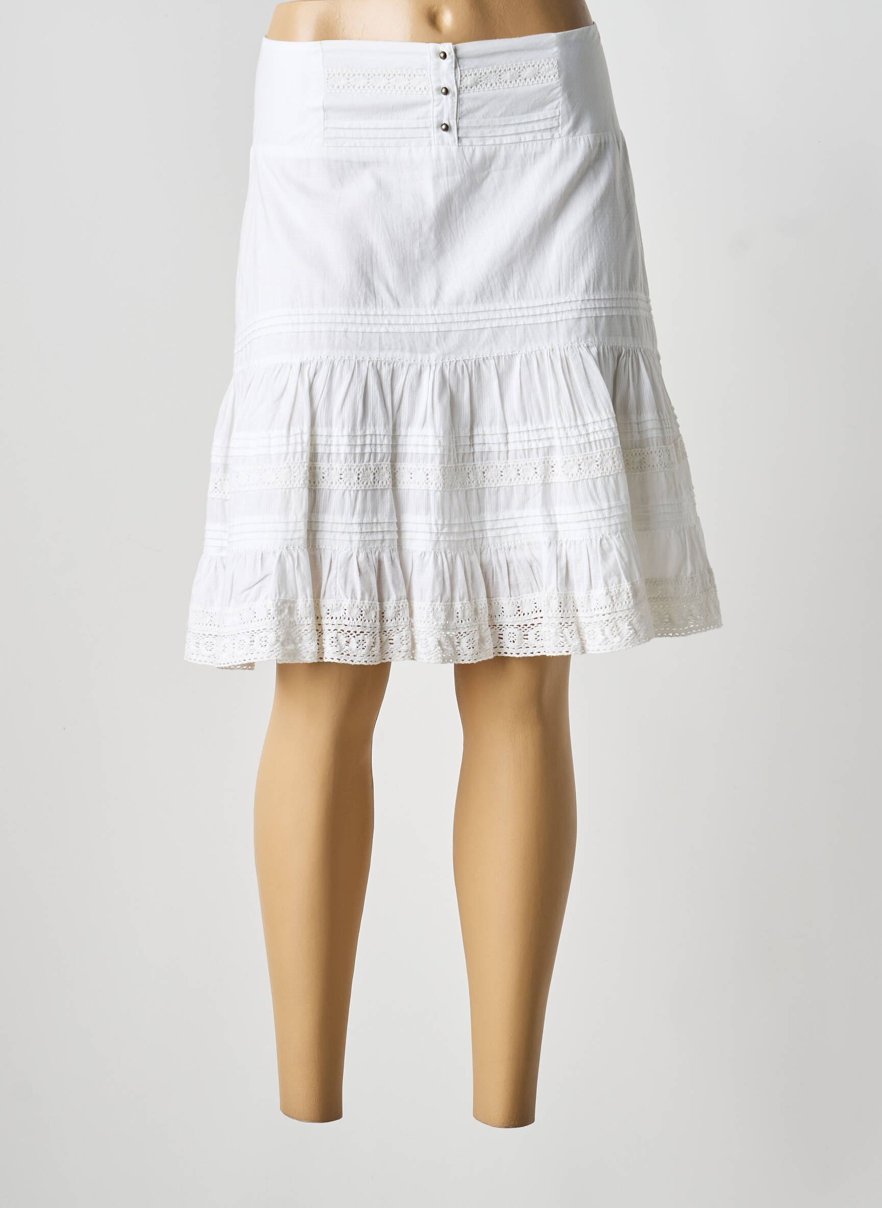 Jupe mi-longue coupe évasée blanc EVA KAYAN femme