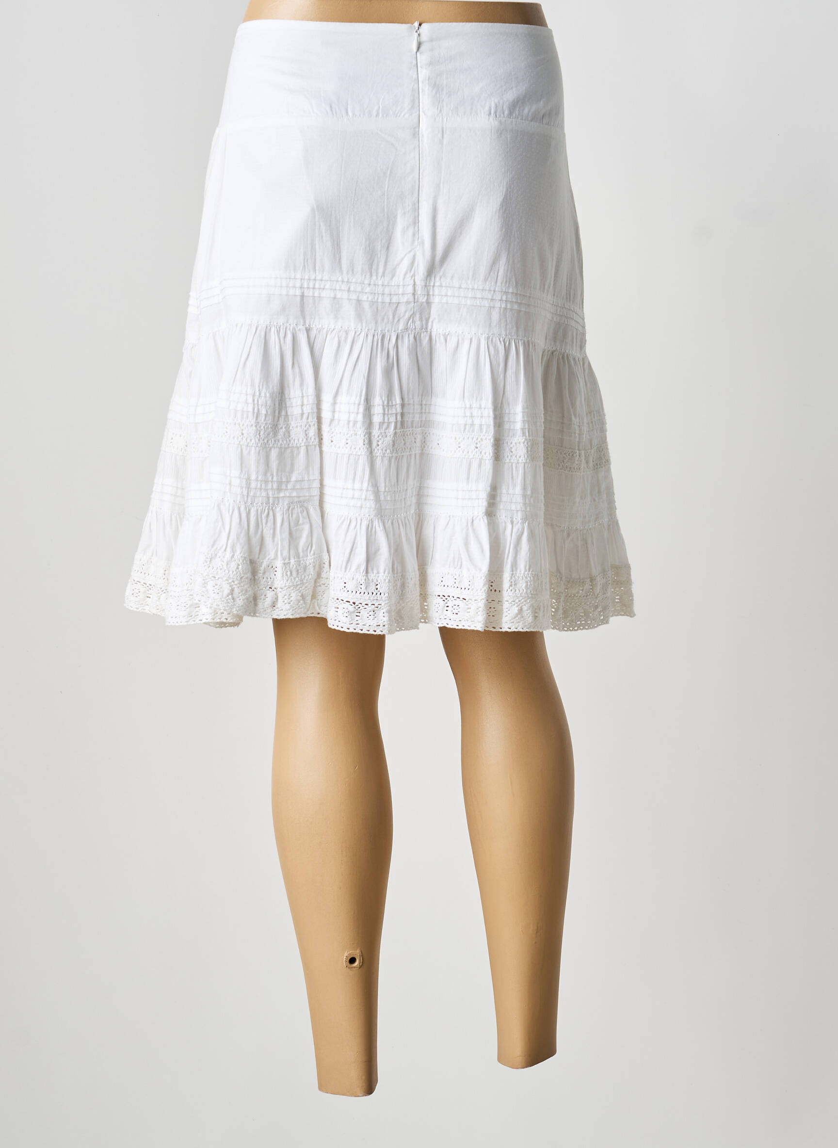 Jupe mi-longue coupe évasée blanc EVA KAYAN femme