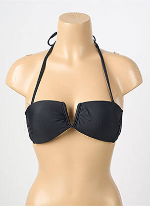 Haut de maillot de bain fermeture liens à nouer haut soutien-gorge moulé noir MOLLY BRACKEN femme