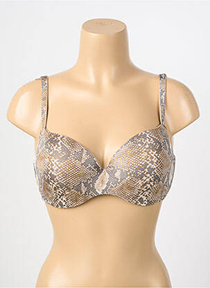 Soutien-gorge effet matière satinée haut soutien-gorge moulé beige CHANTELLE femme