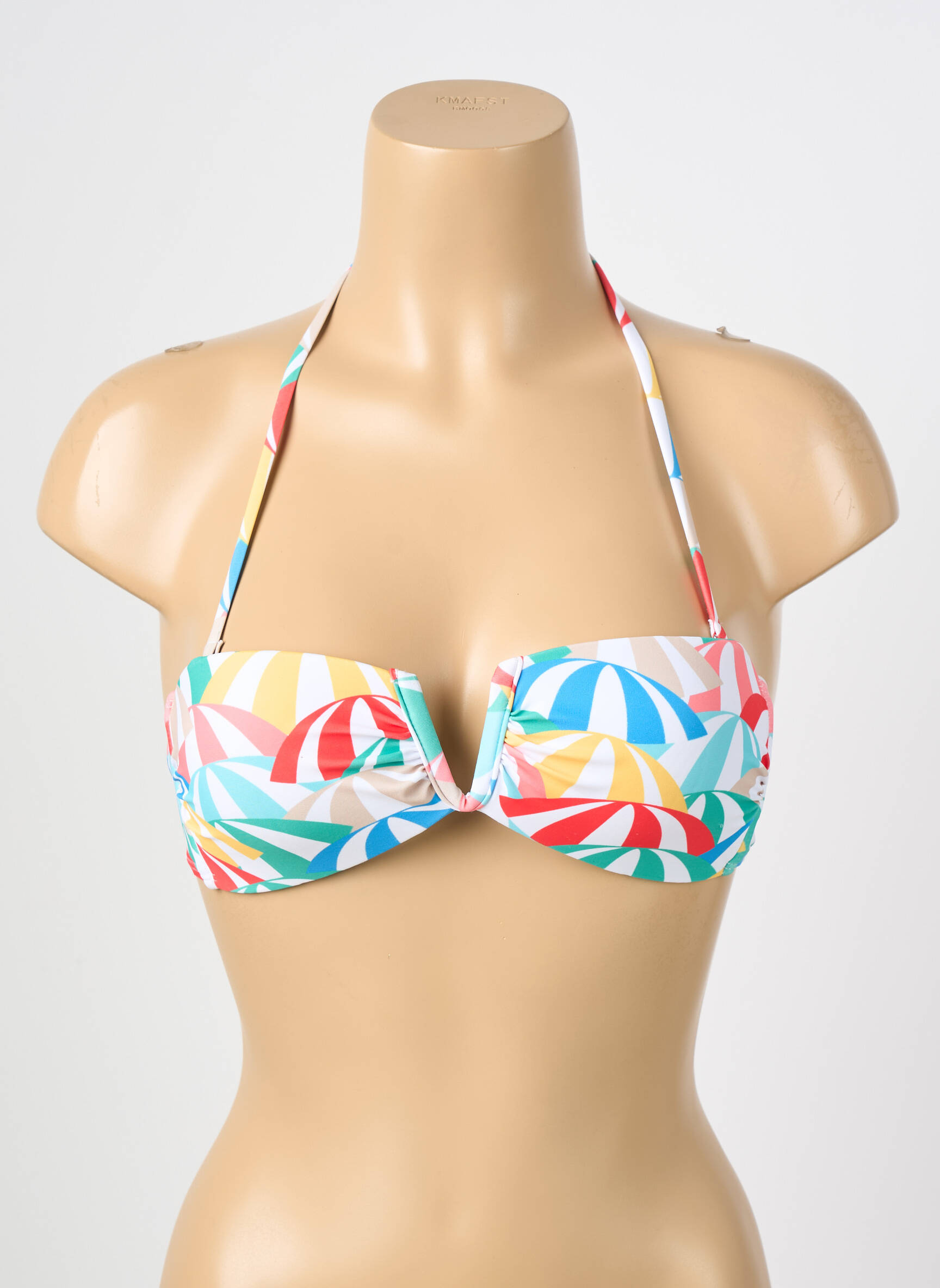 Haut de maillot de bain stretch haut soutien-gorge moulé bleu MOLLY BRACKEN femme