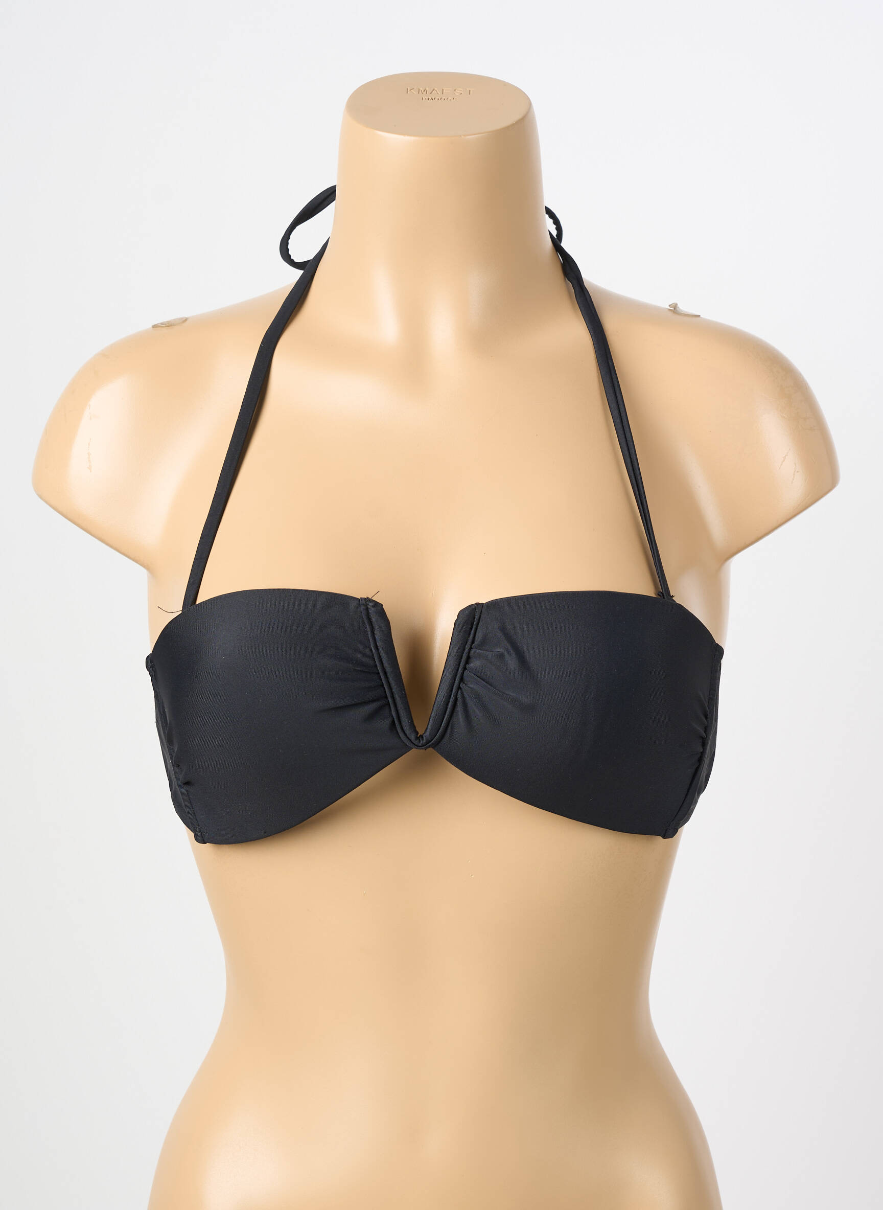 Haut de maillot de bain fermeture liens à nouer haut soutien-gorge moulé noir MOLLY BRACKEN femme