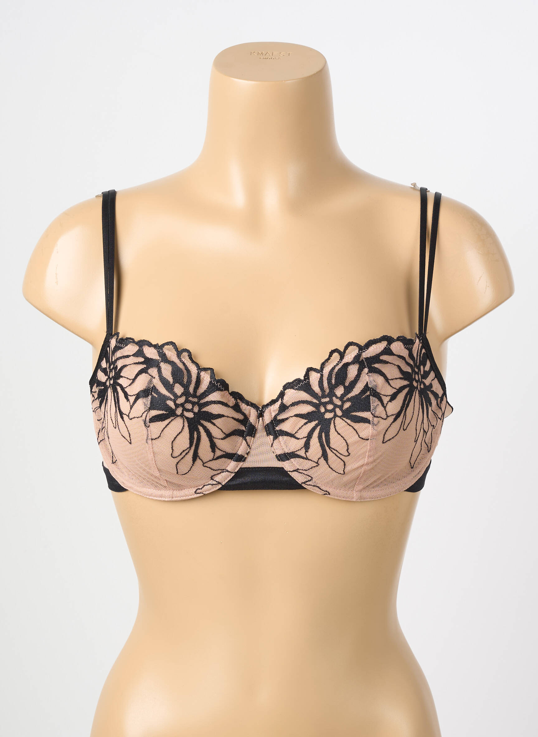 Soutien-gorge broderie haut soutien-gorge emboitant noir CHANTELLE femme