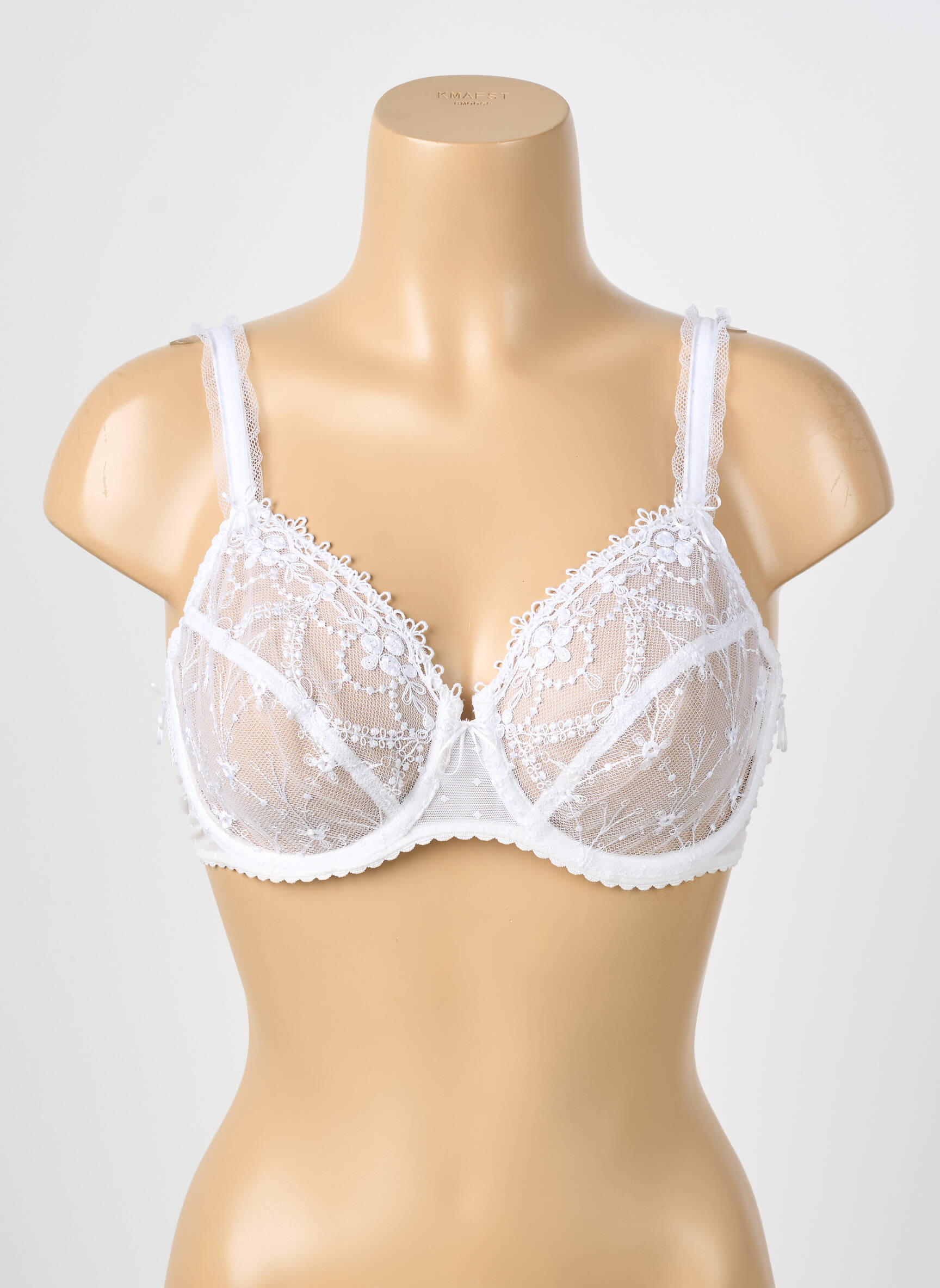 Soutien-gorge broderie haut soutien-gorge emboitant blanc CHANTELLE femme