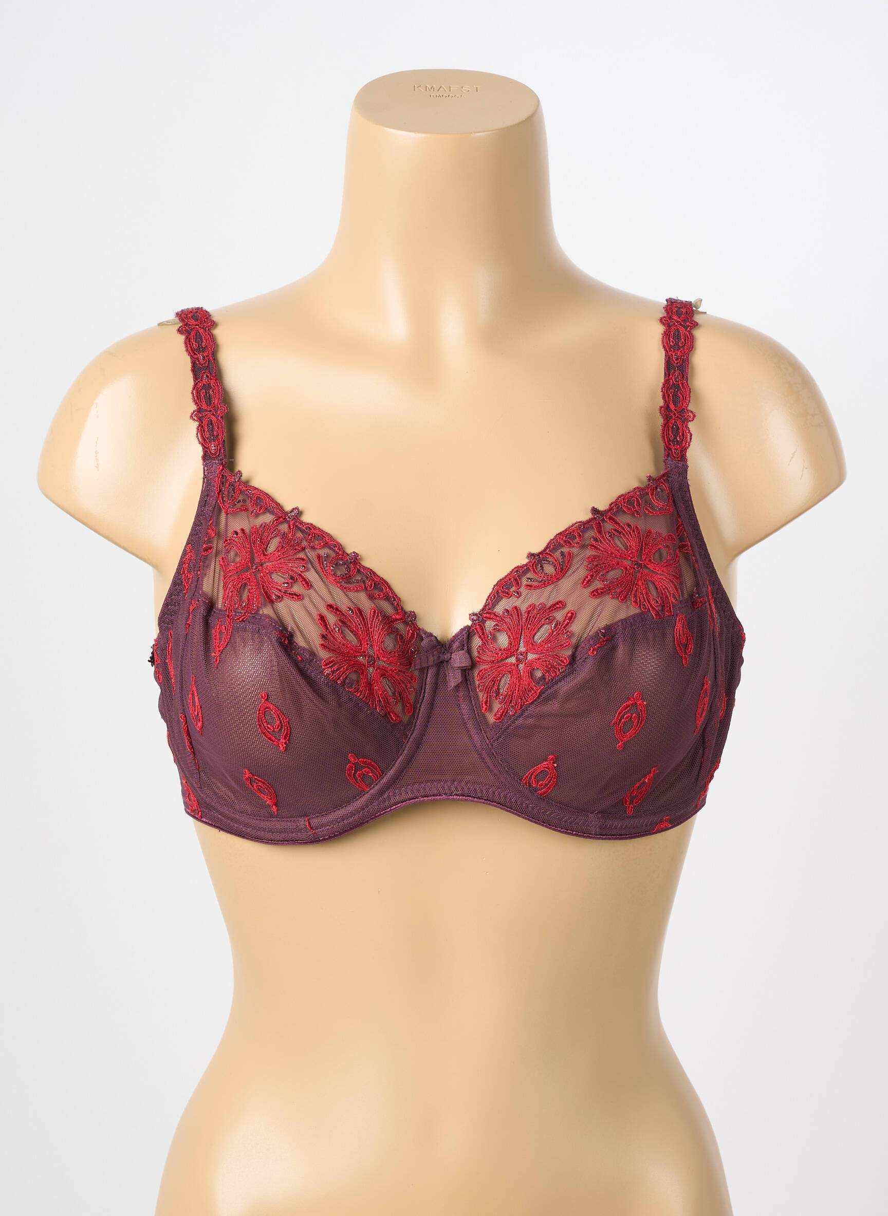 Soutien-gorge broderie haut soutien-gorge emboitant violet CHANTELLE femme