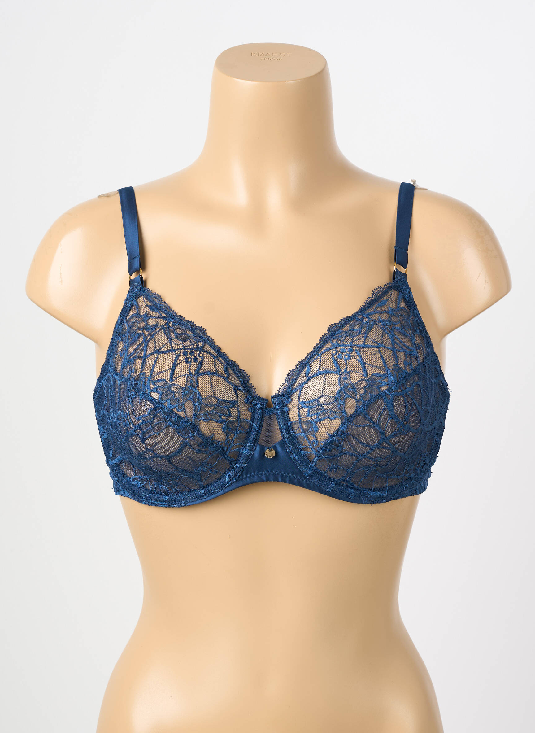Soutien-gorge broderie haut soutien-gorge emboitant bleu CHANTELLE femme