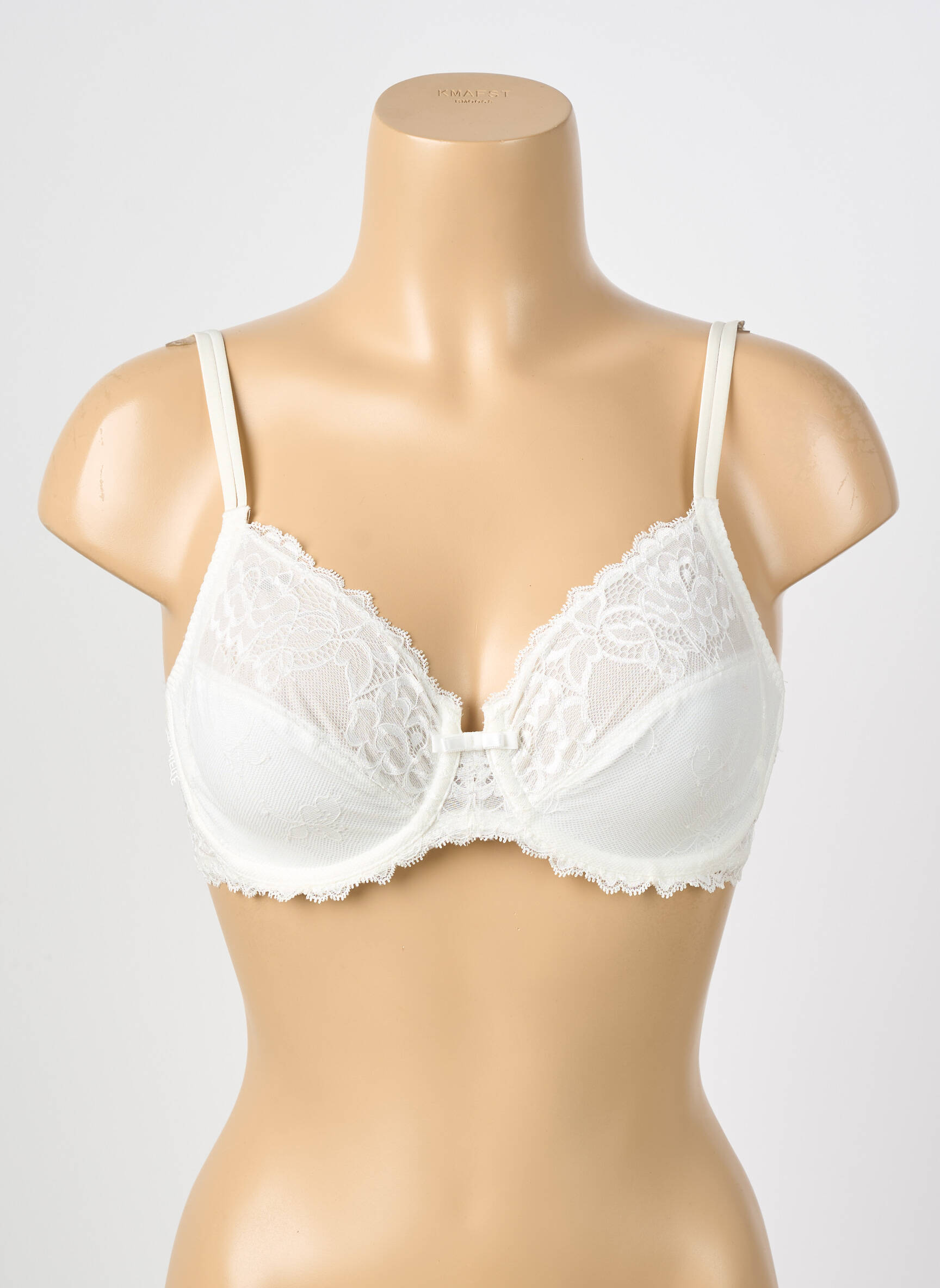 Soutien-gorge tissage dentelle haut soutien-gorge emboitant blanc CHANTELLE femme