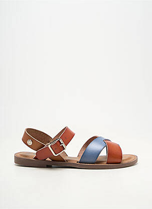 Sandales/nu pieds matière lisse talon plat jusqu'à 3cm marron REFRESH femme